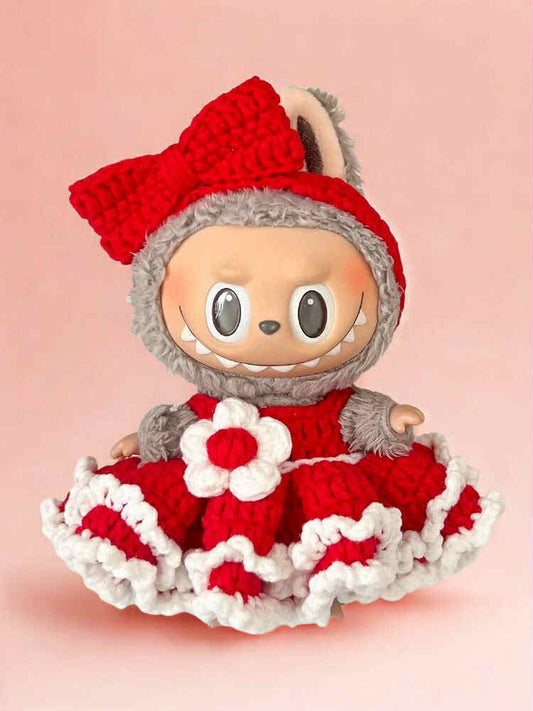 Ruffled Skirt & Bow Collar Set